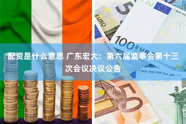 配资是什么意思 广东宏大：第六届监事会第十三次会议决议公告