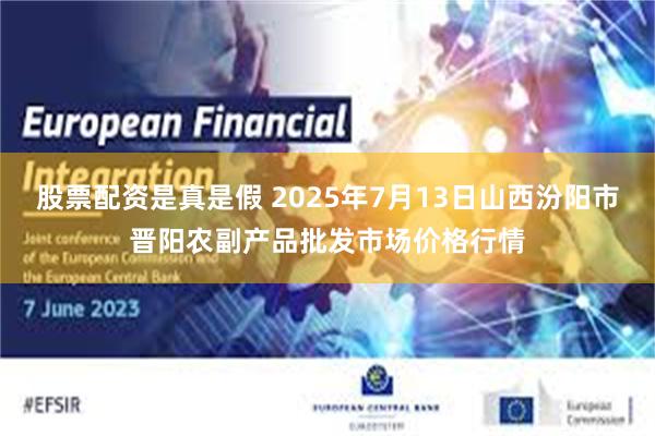 股票配资是真是假 2025年7月13日山西汾阳市晋阳农副产品批发市场价格行情